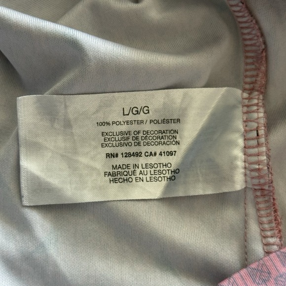 Greg‎ Norman Golf Polo Shirt Play Dry Performance Mens Large Pink All Over Print - Picture 5 of 8